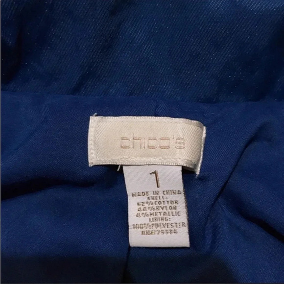 Chico’s Blue Lightweight Button Jacket 1 (Flawed) - Picture 8 of 8